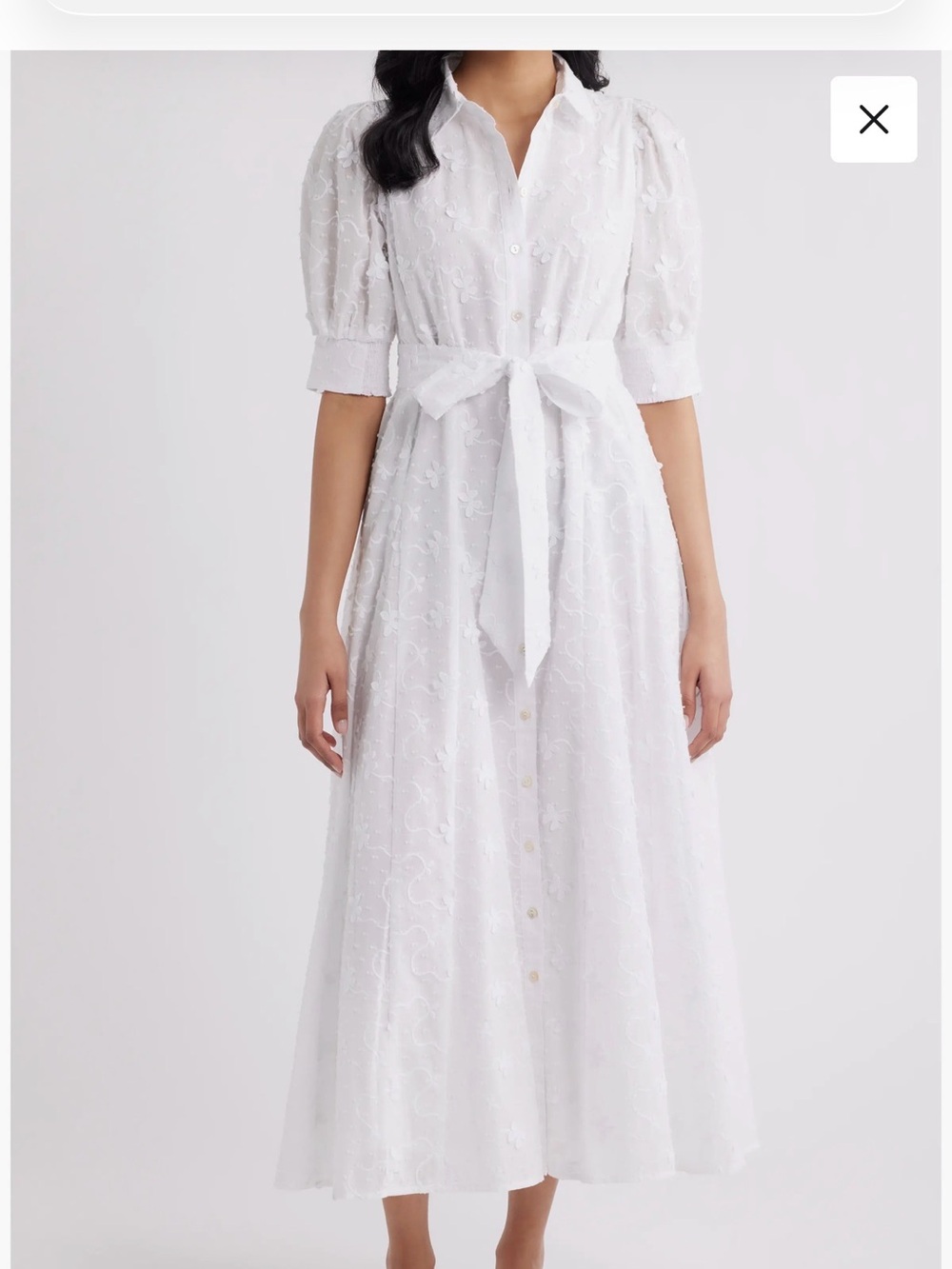 Lilly Pulitzer Larkyn Midi Shirtdress White Eyelet Button-Front Maxi Dress